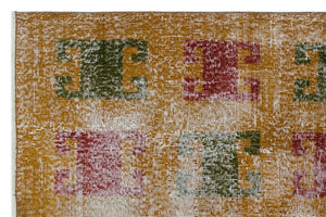 Retro Over Dyed Vintage Rug 3'5'' x 5'2'' ft 105 x 157 cm
