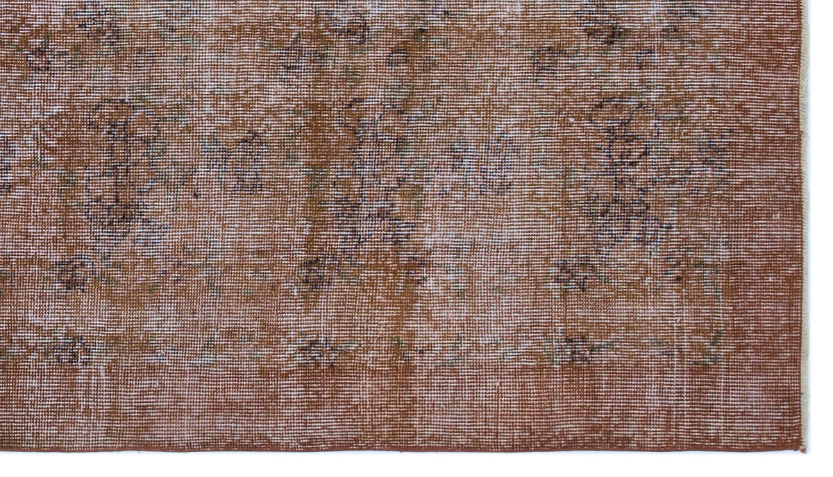 Brown Over Dyed Vintage Rug 3&#39;8&#39;&#39; x 6&#39;5&#39;&#39; ft 113 x 195 cm