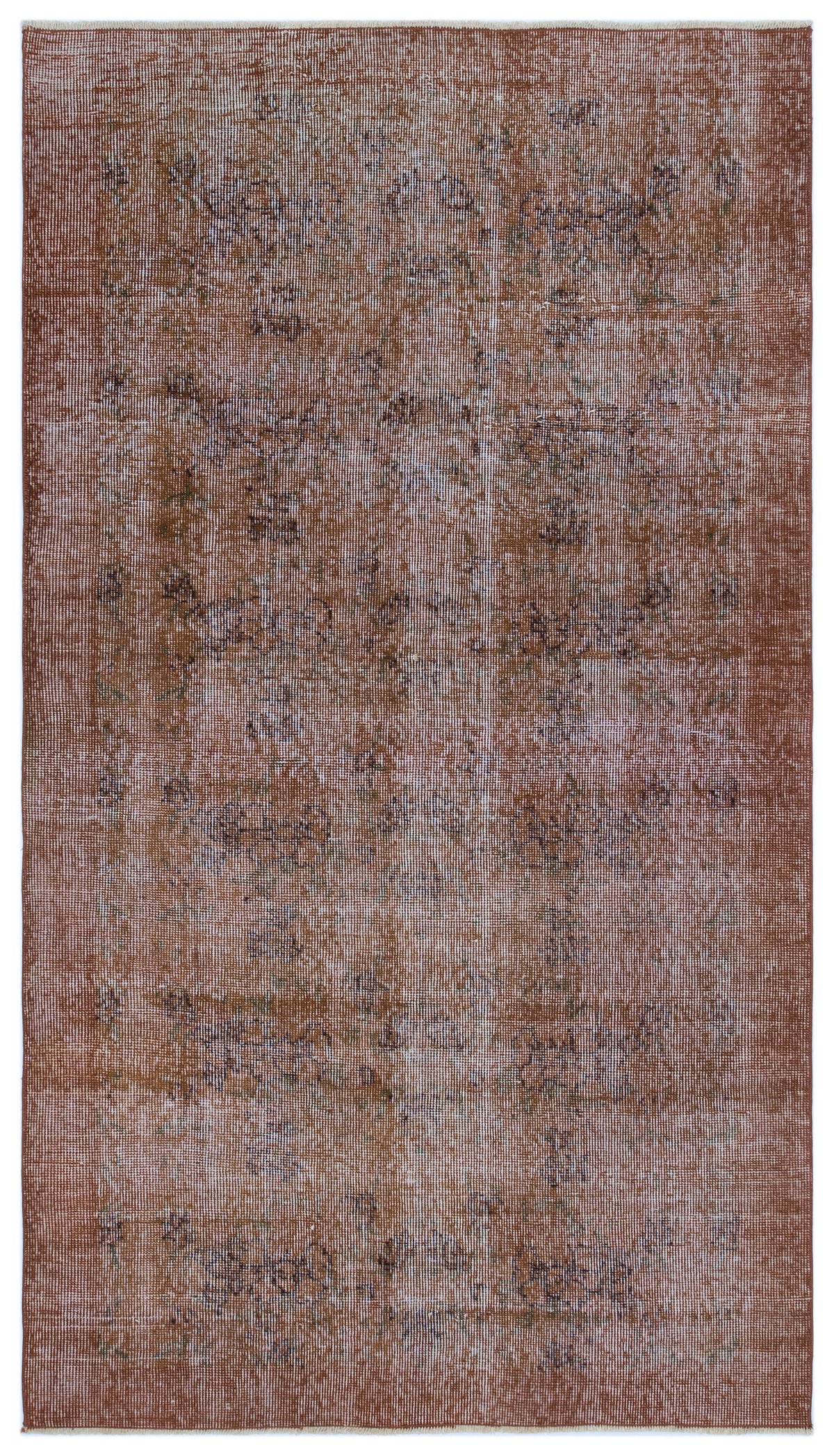 Brown Over Dyed Vintage Rug 3&#39;8&#39;&#39; x 6&#39;5&#39;&#39; ft 113 x 195 cm