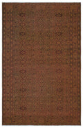 Brown Over Dyed Vintage Rug 5'9'' x 8'9'' ft 174 x 267 cm