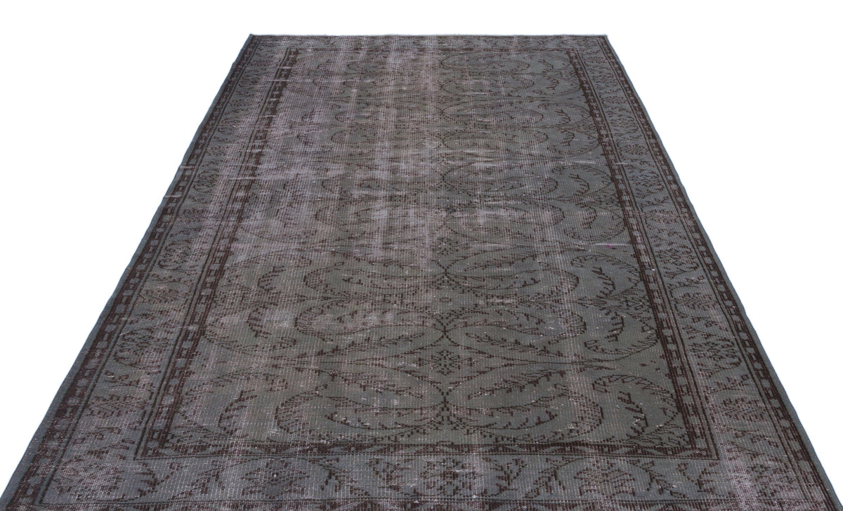 Gray Over Dyed Vintage Rug 6&#39;3&#39;&#39; x 9&#39;1&#39;&#39; ft 190 x 277 cm