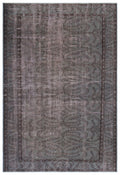 Gray Over Dyed Vintage Rug 6'3'' x 9'1'' ft 190 x 277 cm
