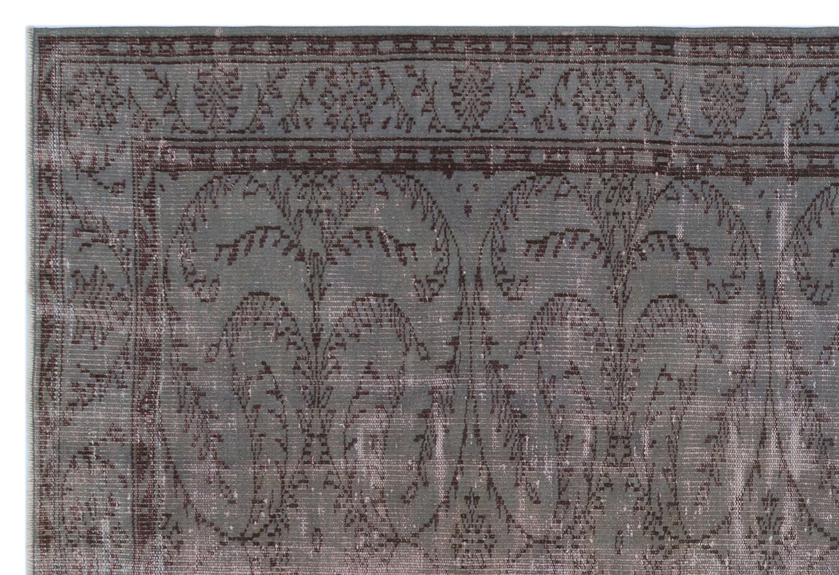 Gray Over Dyed Vintage Rug 6&#39;3&#39;&#39; x 9&#39;1&#39;&#39; ft 190 x 277 cm
