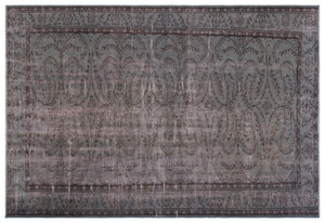 Gray Over Dyed Vintage Rug 6'3'' x 9'1'' ft 190 x 277 cm