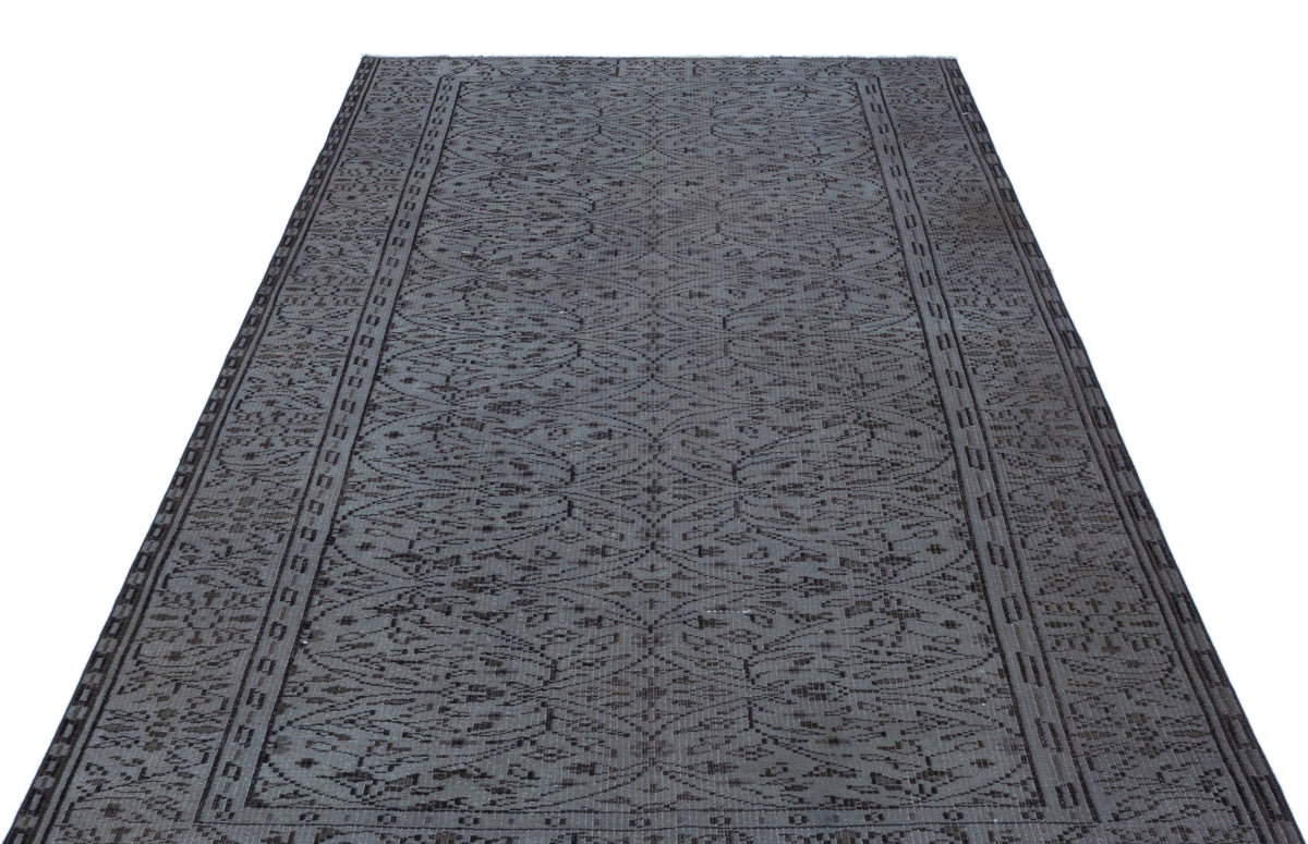 Gray Over Dyed Vintage Rug 5&#39;3&#39;&#39; x 8&#39;2&#39;&#39; ft 161 x 248 cm