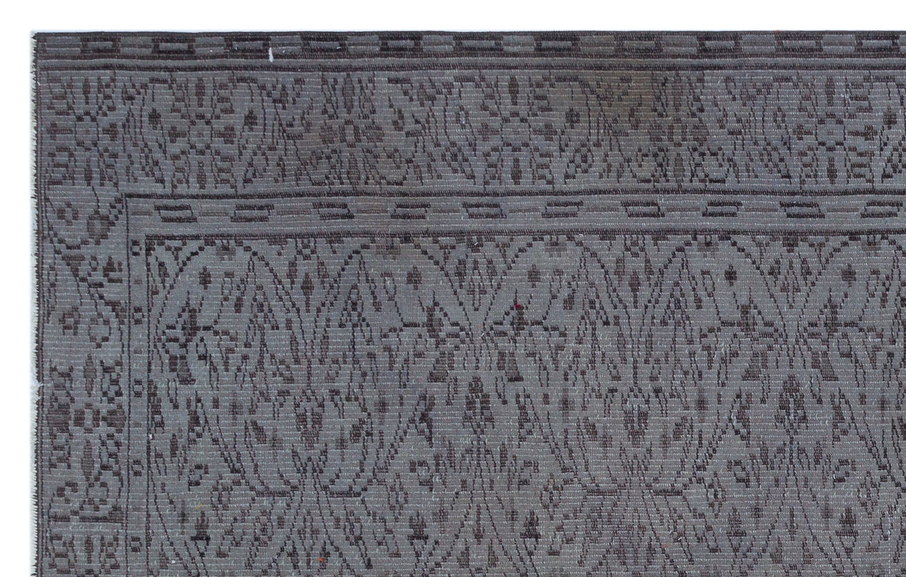 Gray Over Dyed Vintage Rug 5'3'' x 8'2'' ft 161 x 248 cm