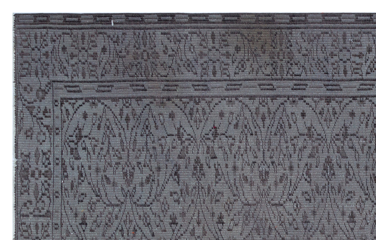 Gray Over Dyed Vintage Rug 5&#39;3&#39;&#39; x 8&#39;2&#39;&#39; ft 161 x 248 cm