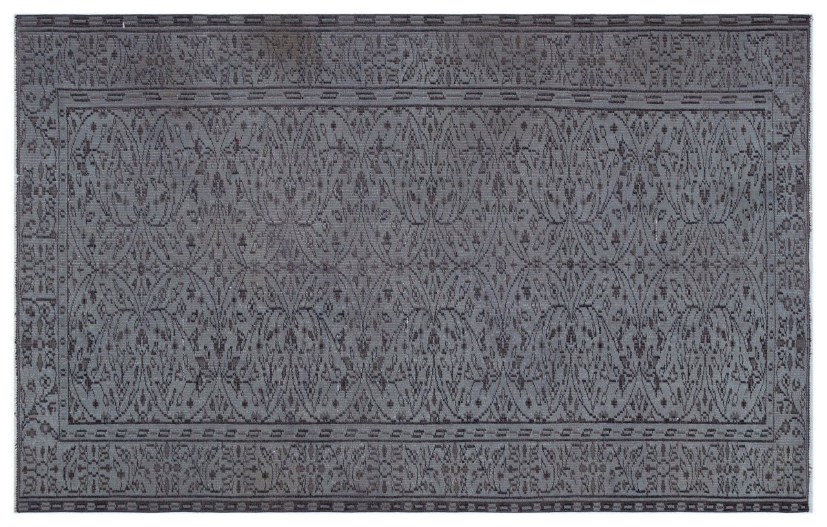 Gray Over Dyed Vintage Rug 5&#39;3&#39;&#39; x 8&#39;2&#39;&#39; ft 161 x 248 cm