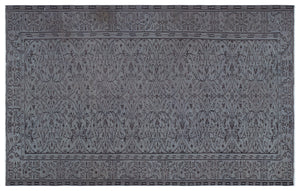 Gray Over Dyed Vintage Rug 5'3'' x 8'2'' ft 161 x 248 cm