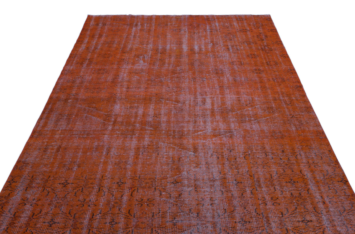 Orange Over Dyed Vintage Rug 6&#39;1&#39;&#39; x 9&#39;3&#39;&#39; ft 185 x 282 cm