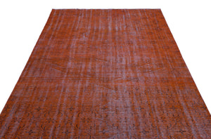 Orange Over Dyed Vintage Rug 6'1'' x 9'3'' ft 185 x 282 cm