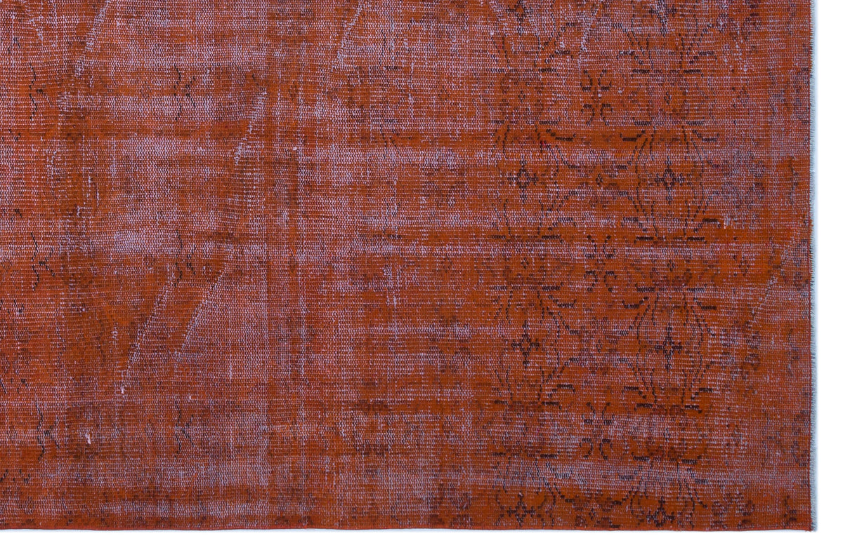 Orange Over Dyed Vintage Rug 6&#39;1&#39;&#39; x 9&#39;3&#39;&#39; ft 185 x 282 cm