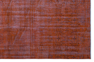 Orange Over Dyed Vintage Rug 6'1'' x 9'3'' ft 185 x 282 cm