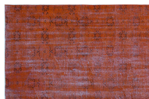 Orange Over Dyed Vintage Rug 6'1'' x 9'3'' ft 185 x 282 cm