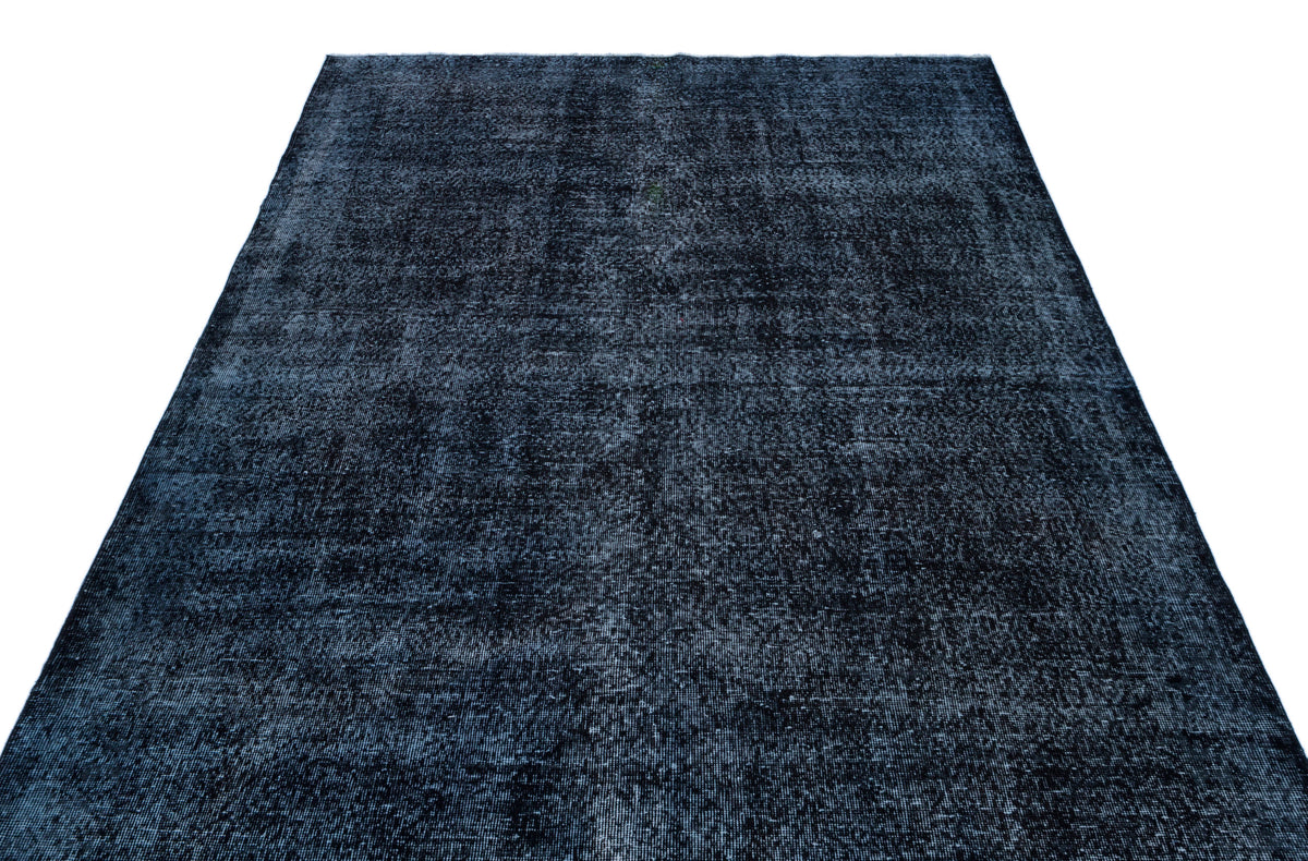 Black Over Dyed Vintage Rug 5&#39;10&#39;&#39; x 9&#39;5&#39;&#39; ft 179 x 287 cm