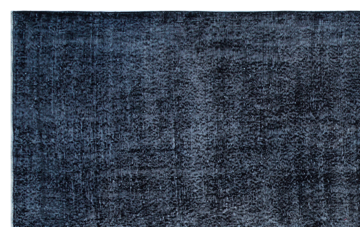 Black Over Dyed Vintage Rug 5&#39;10&#39;&#39; x 9&#39;5&#39;&#39; ft 179 x 287 cm