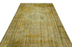 Yellow Over Dyed Vintage Rug 6'1'' x 9'8'' ft 185 x 294 cm