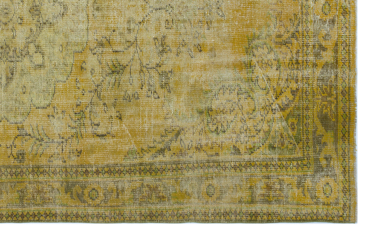 Yellow Over Dyed Vintage Rug 6&#39;1&#39;&#39; x 9&#39;8&#39;&#39; ft 185 x 294 cm