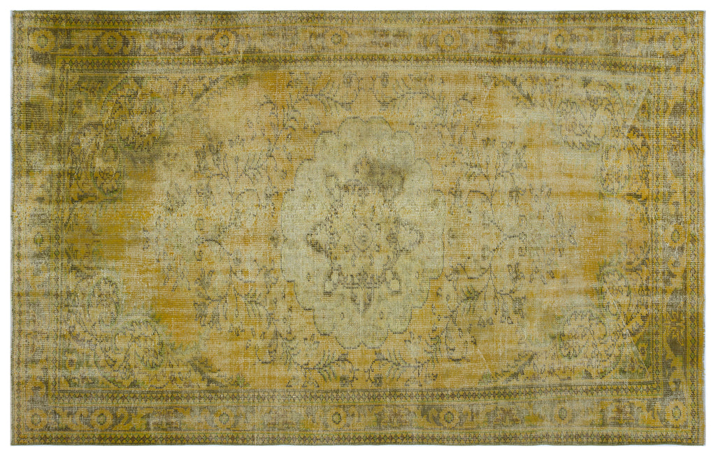 Yellow Over Dyed Vintage Rug 6'1'' x 9'8'' ft 185 x 294 cm