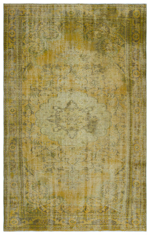 Yellow Over Dyed Vintage Rug 6'1'' x 9'8'' ft 185 x 294 cm
