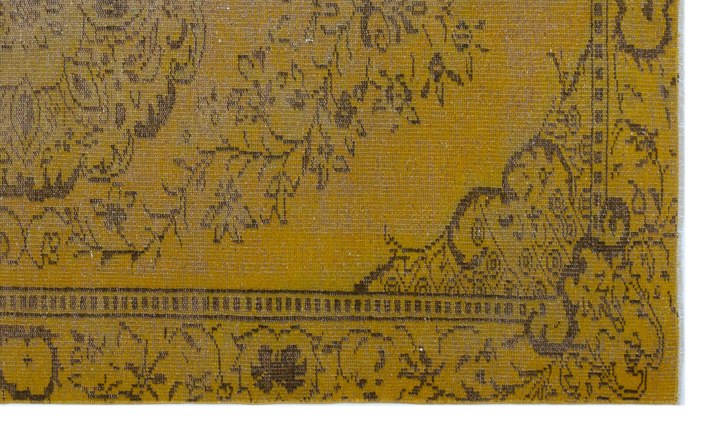 Yellow Over Dyed Vintage Rug 5'3'' x 8'9'' ft 160 x 267 cm