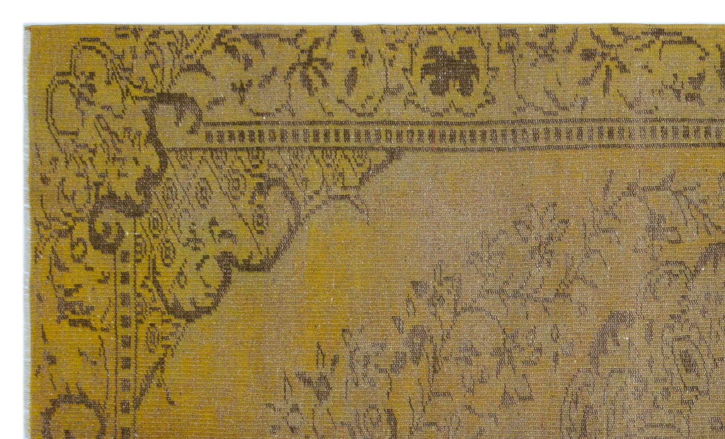 Yellow Over Dyed Vintage Rug 5'3'' x 8'9'' ft 160 x 267 cm