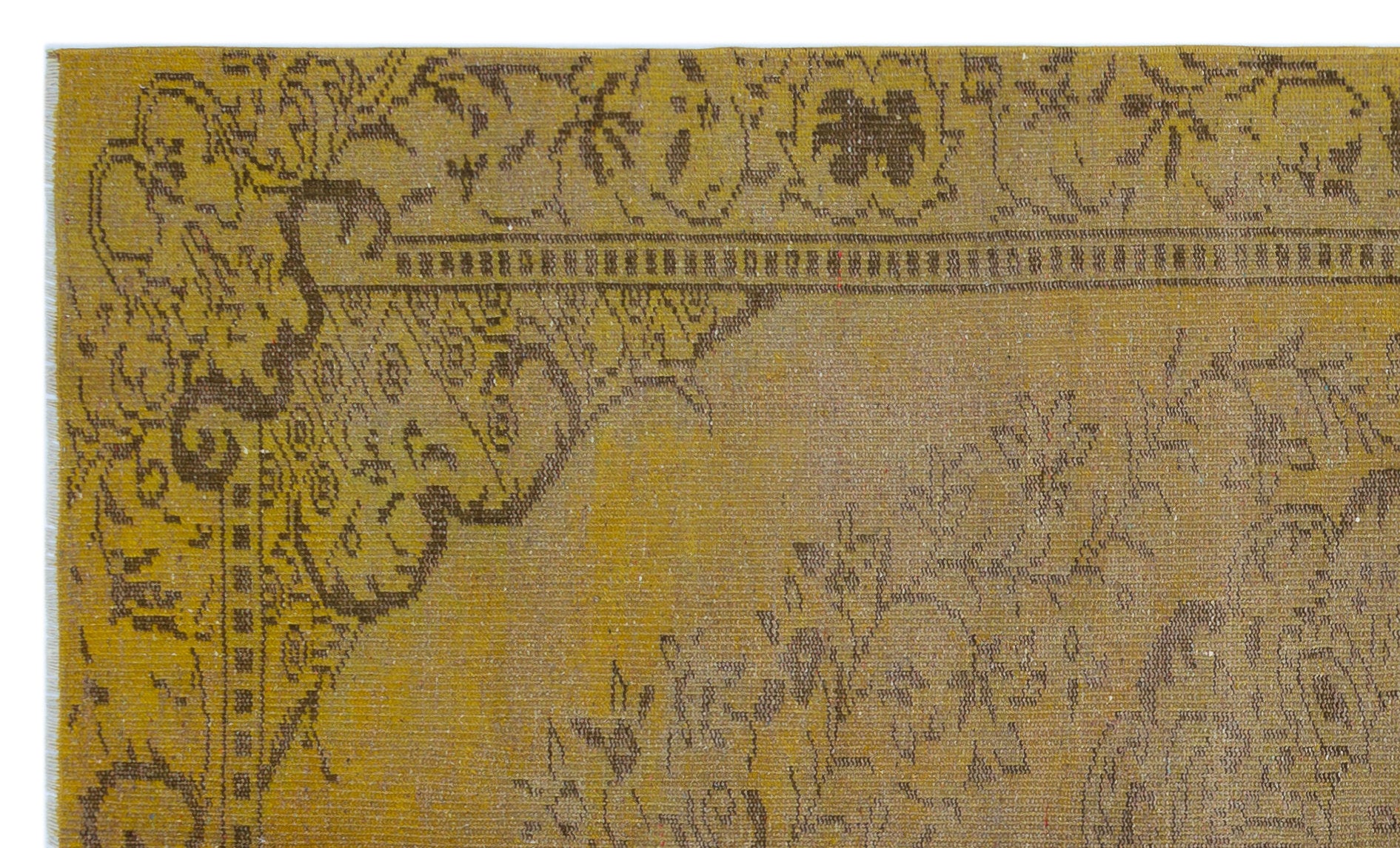 Yellow Over Dyed Vintage Rug 5'3'' x 8'9'' ft 160 x 267 cm