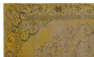 Yellow Over Dyed Vintage Rug 5'3'' x 8'9'' ft 160 x 267 cm