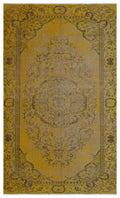 Yellow Over Dyed Vintage Rug 5'3'' x 8'9'' ft 160 x 267 cm