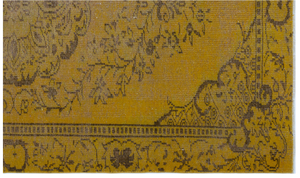 Traditional Design Yellow Over Dyed Vintage Rug 5'3'' x 8'9'' ft 160 x 267 cm