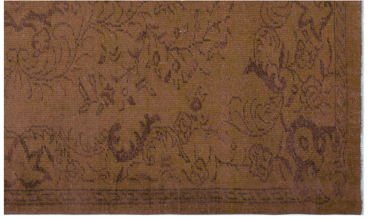 Traditional Design Brown Over Dyed Vintage Rug 5&#39;3&#39;&#39; x 8&#39;11&#39;&#39; ft 160 x 271 cm