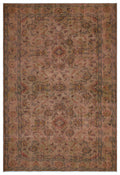 Brown Over Dyed Vintage Rug 5'6'' x 8'2'' ft 167 x 248 cm