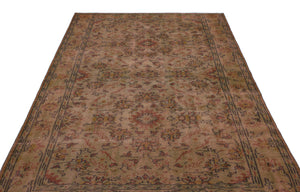Brown Over Dyed Vintage Rug 5'6'' x 8'2'' ft 167 x 248 cm