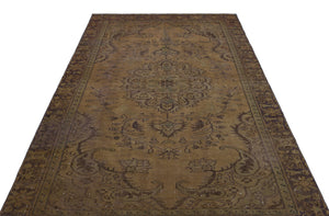 Brown Over Dyed Vintage Rug 5'6'' x 9'3'' ft 167 x 281 cm