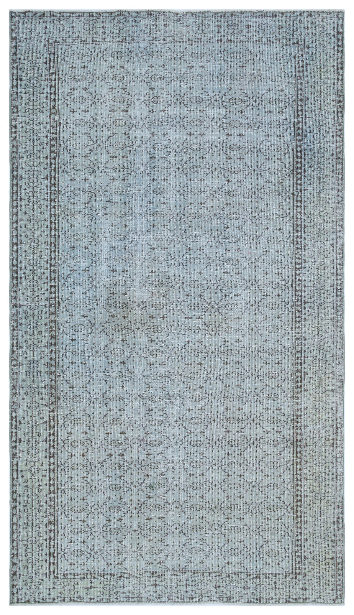 Blue Over Dyed Vintage Rug 5&#39;2&#39;&#39; x 9&#39;2&#39;&#39; ft 158 x 280 cm