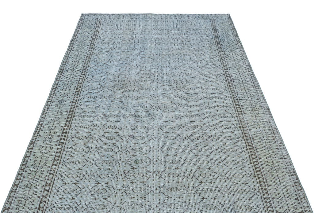 Blue Over Dyed Vintage Rug 5'2'' x 9'2'' ft 158 x 280 cm