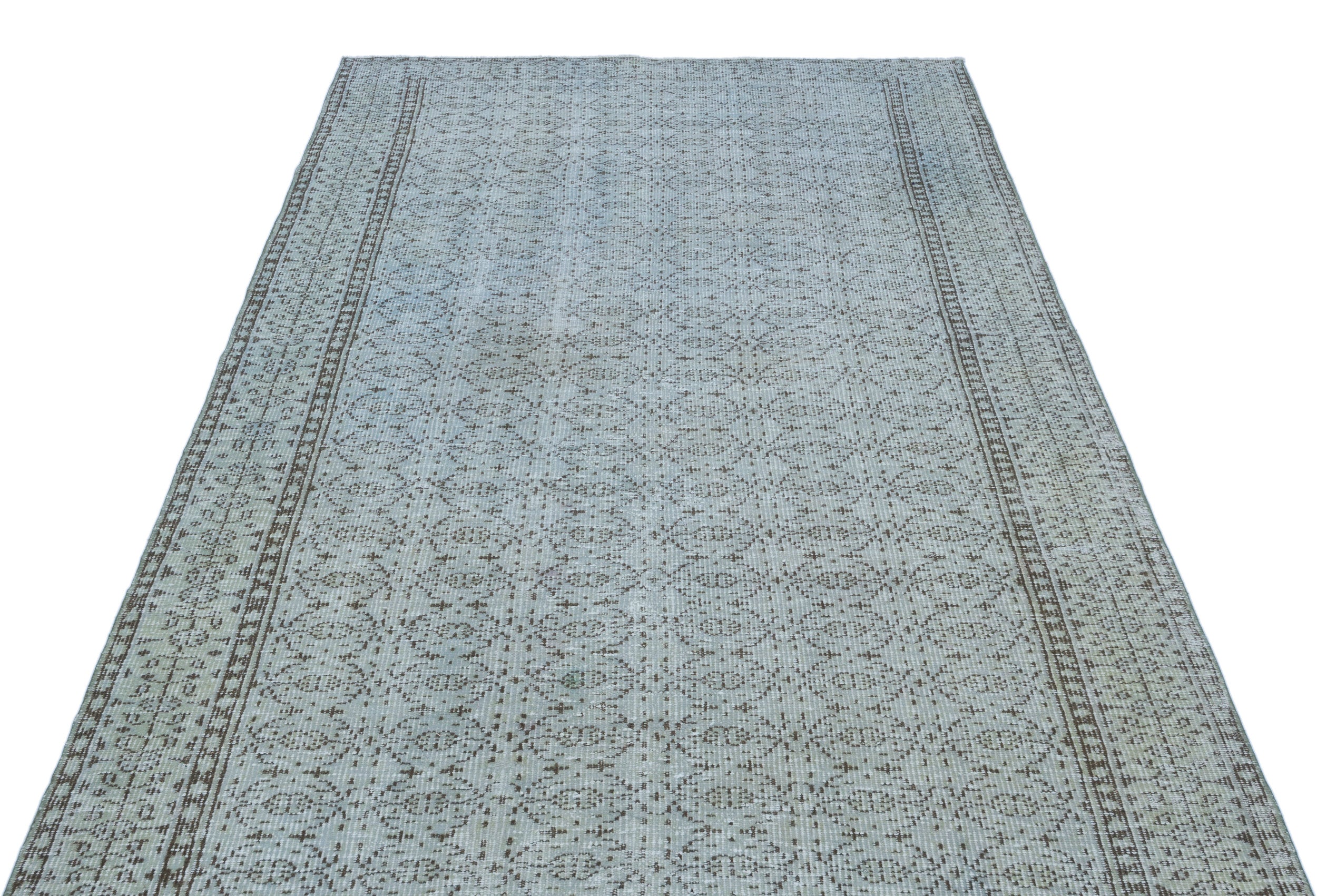Blue Over Dyed Vintage Rug 5'2'' x 9'2'' ft 158 x 280 cm