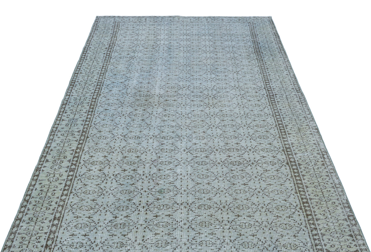 Blue Over Dyed Vintage Rug 5&#39;2&#39;&#39; x 9&#39;2&#39;&#39; ft 158 x 280 cm