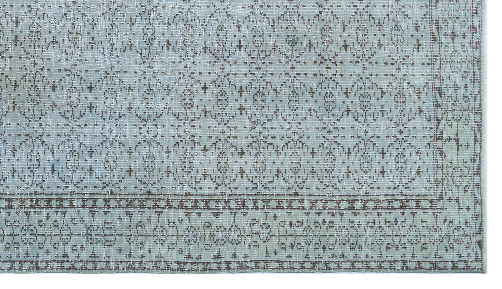 Blue Over Dyed Vintage Rug 5'2'' x 9'2'' ft 158 x 280 cm