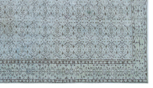 Blue Over Dyed Vintage Rug 5'2'' x 9'2'' ft 158 x 280 cm