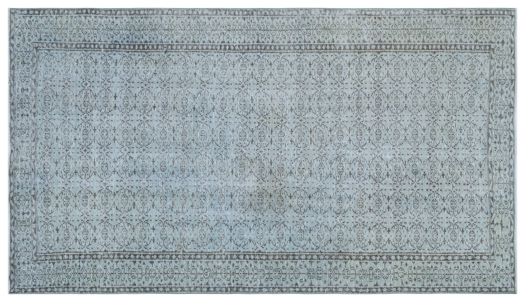 Blue Over Dyed Vintage Rug 5'2'' x 9'2'' ft 158 x 280 cm