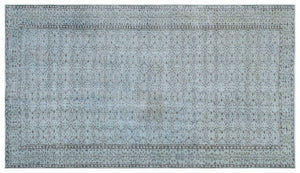 Blue Over Dyed Vintage Rug 5'2'' x 9'2'' ft 158 x 280 cm