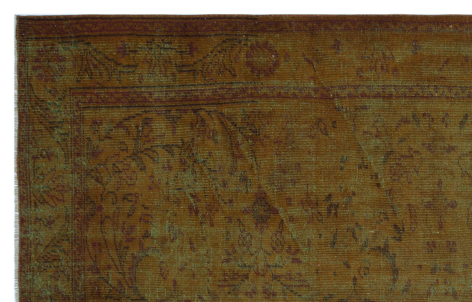 Brown Over Dyed Vintage Rug 5'9'' x 9'1'' ft 176 x 276 cm