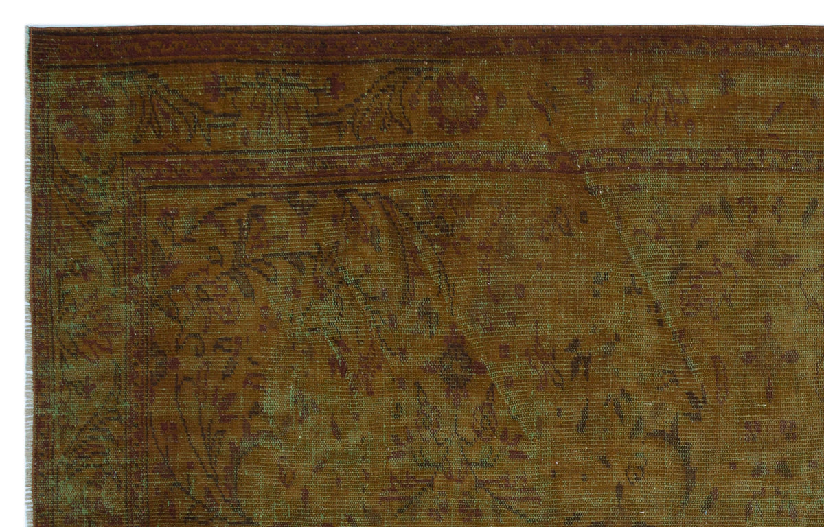 Brown Over Dyed Vintage Rug 5&#39;9&#39;&#39; x 9&#39;1&#39;&#39; ft 176 x 276 cm