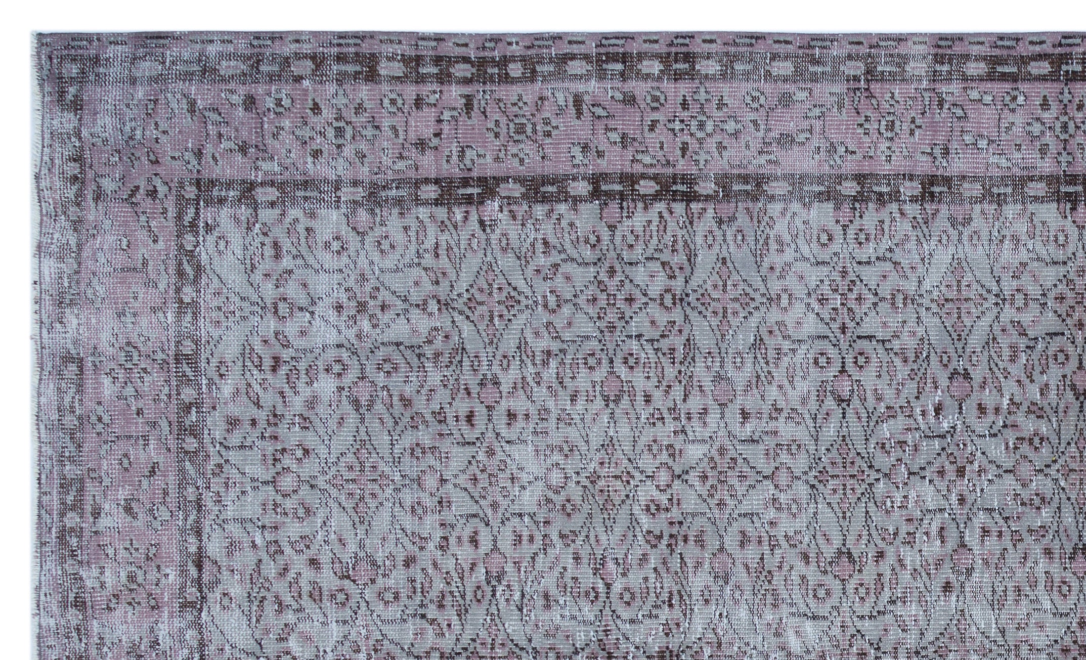 Gray Over Dyed Vintage Rug 5'10'' x 10'0'' ft 179 x 306 cm