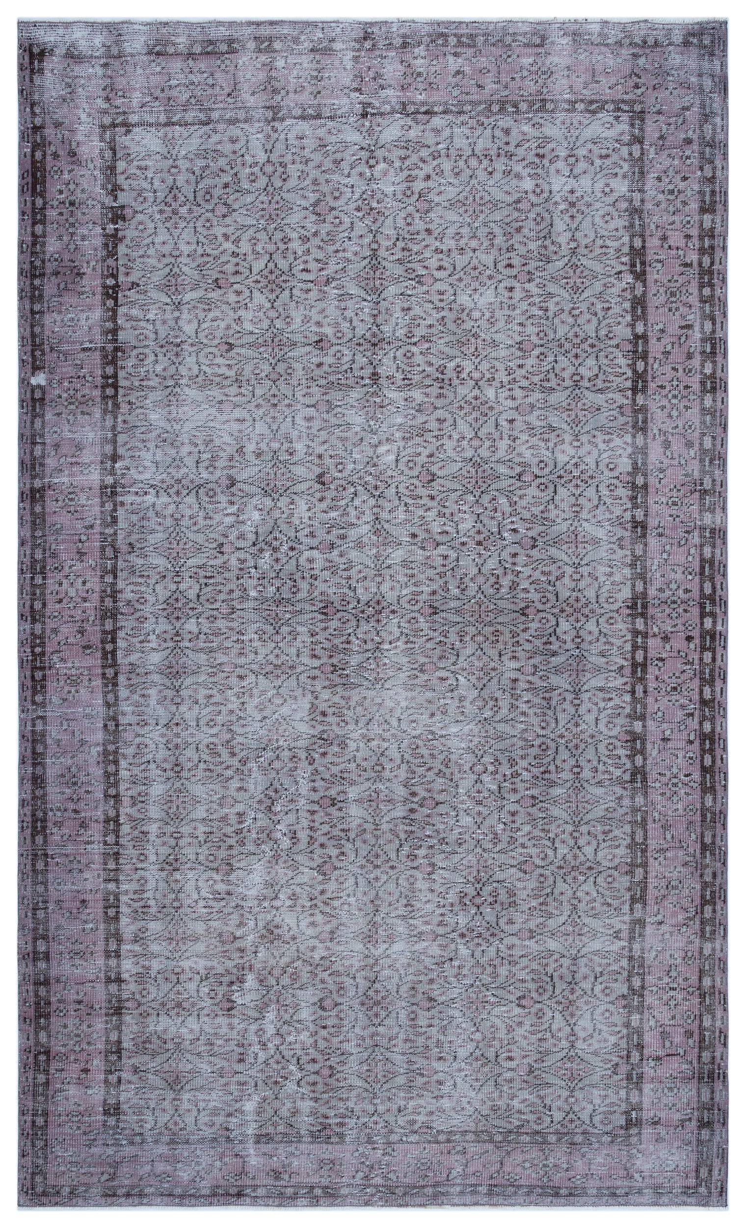 Gray Over Dyed Vintage Rug 5'10'' x 10'0'' ft 179 x 306 cm