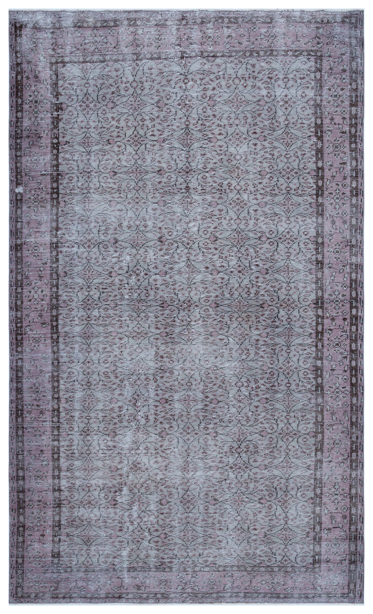 Gray Over Dyed Vintage Rug 5&#39;10&#39;&#39; x 10&#39;0&#39;&#39; ft 179 x 306 cm