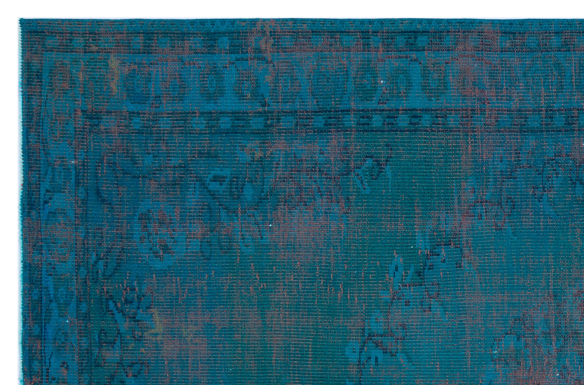 Turquoise  Over Dyed Vintage Rug 5&#39;11&#39;&#39; x 8&#39;12&#39;&#39; ft 180 x 274 cm