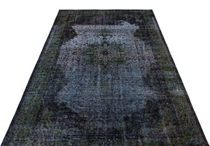Retro Over Dyed Vintage Rug 5'5'' x 9'4'' ft 165 x 284 cm