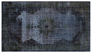 Retro Over Dyed Vintage Rug 5'5'' x 9'4'' ft 165 x 284 cm